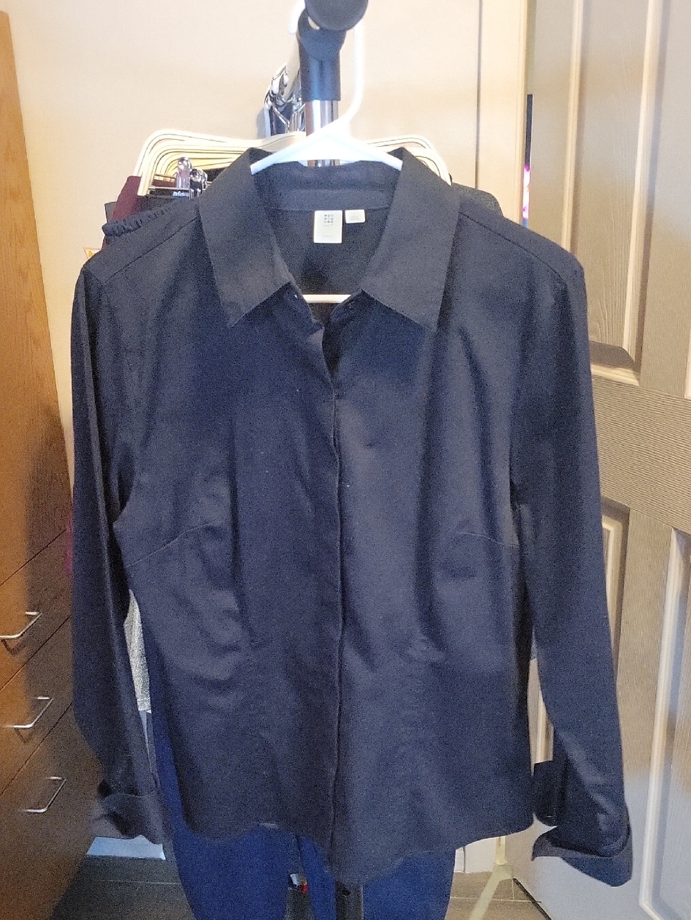 Apt. 9 Black Collared Button-Front Blazer